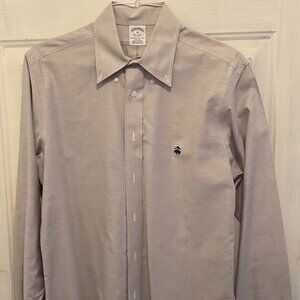 Brooks Brothers Polo Shirt Medium Supima Cotton Gray with "Golden Fleece" Logo